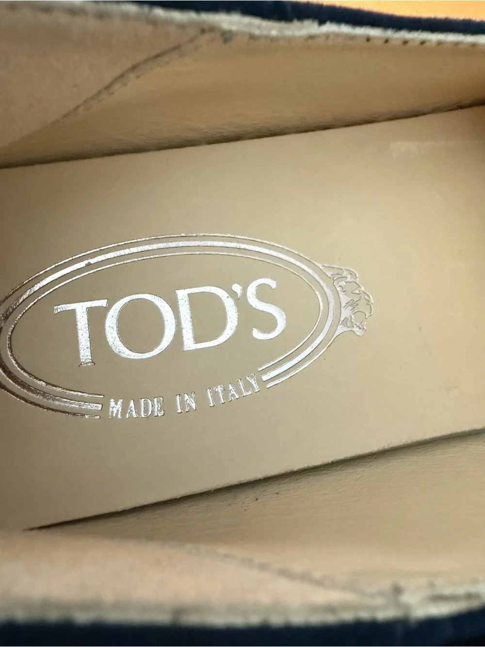 TOD'S Navy Suede leather Espadrille Slip-Ons with logo embroidered Sz 39.5